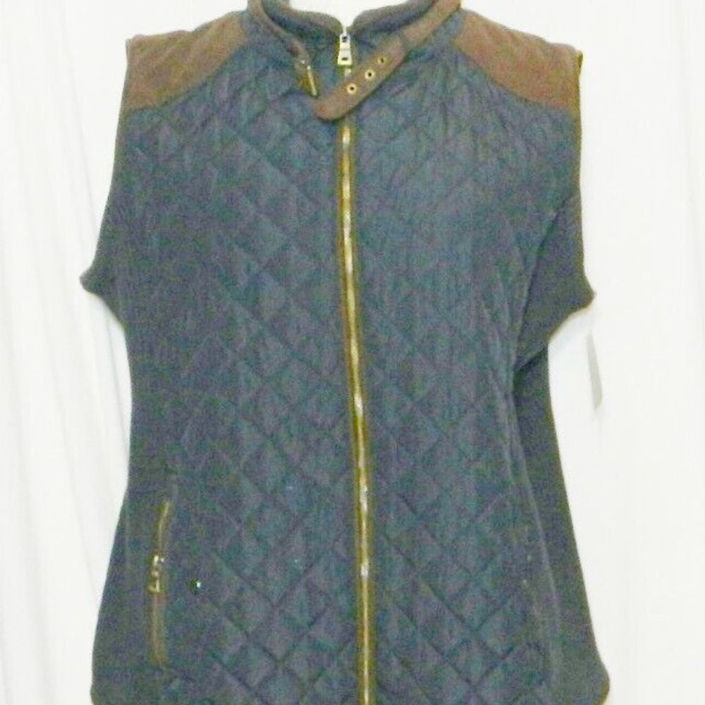 Gallery $108 17123 Women's Night Indigo Quilted Vest Sz 2X NWT!